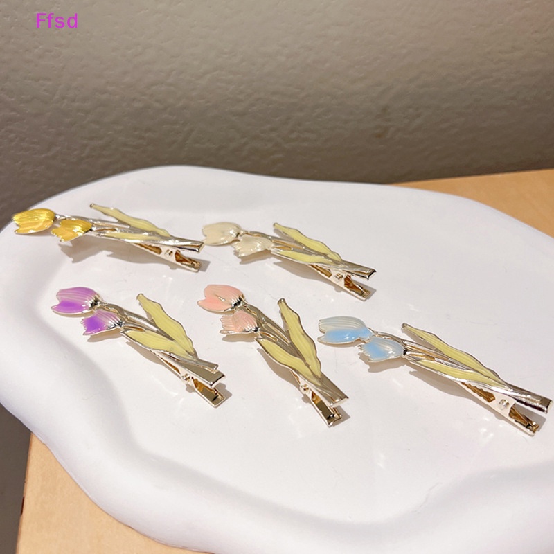 Kẹp Tóc Hình Hoa Tulip Nhỏ Giọt Thời Trang Cho Nữ