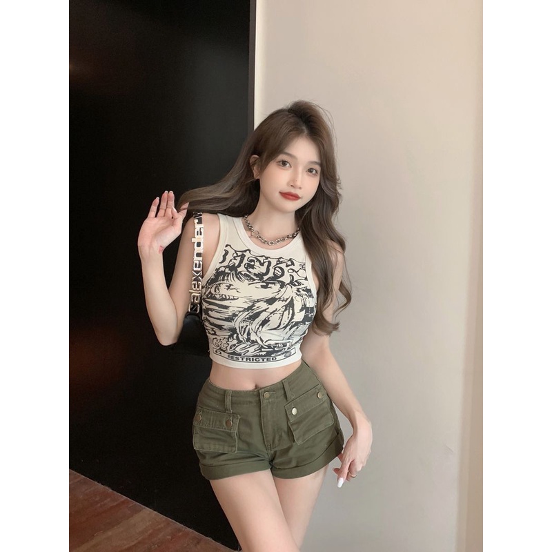 COZOK Áo Croptop Sát Nách Dáng Ôm Thời Trang Quyến Rũ Cho Nữ