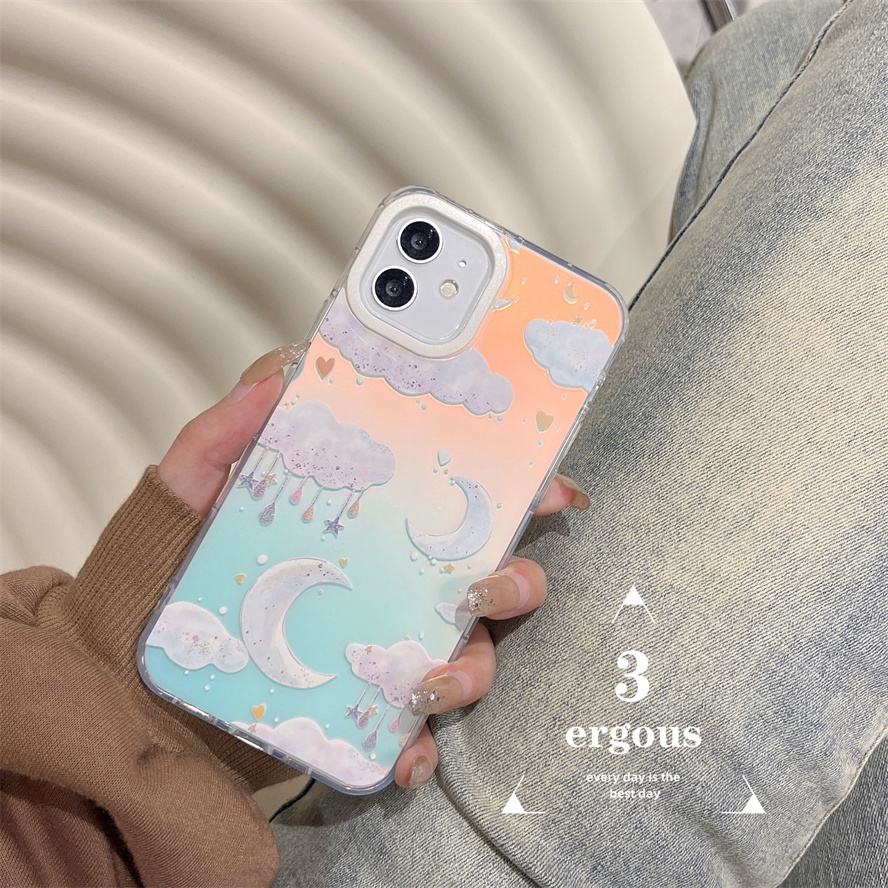 Ốp Điện Thoại Mềm Chống Sốc Màu Gradient Cho IPhone 14 13 12 11 Pro Max SE2020 X XR Xs Max 7 8 Plus