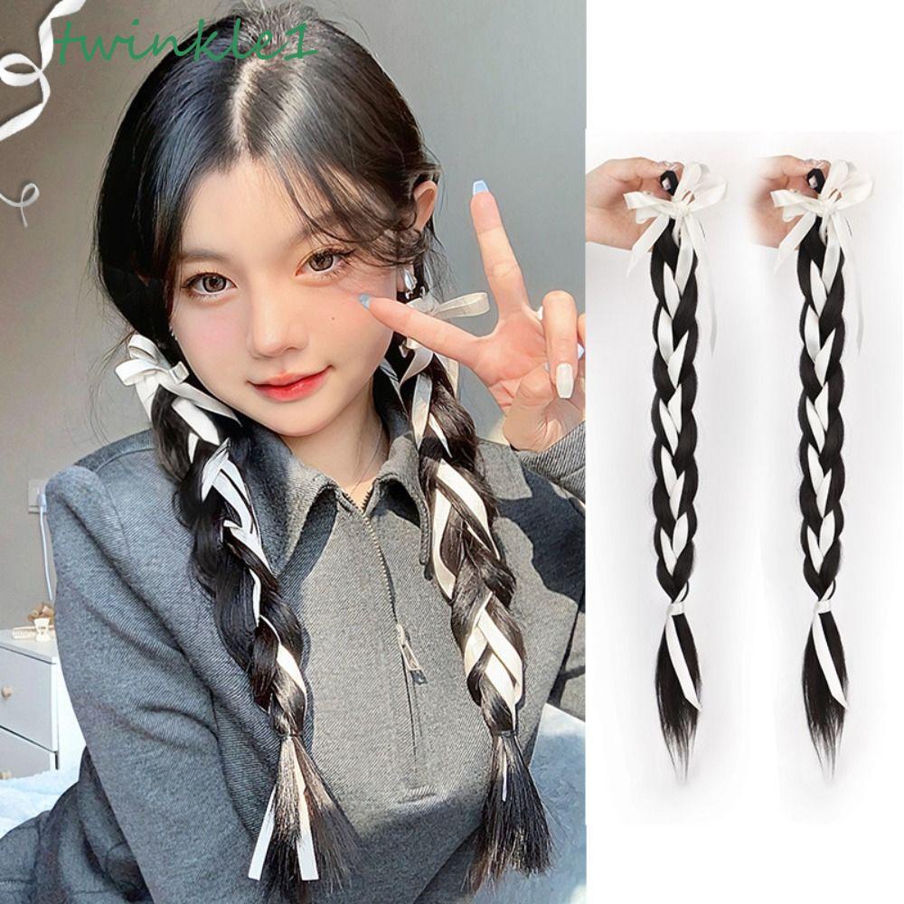 Tóc Giả Thắt Bím Bằng Sợi Tổng Hợp Màu Trắng Kháng Nhiệt Chất Lượng Cao Cho Nữ