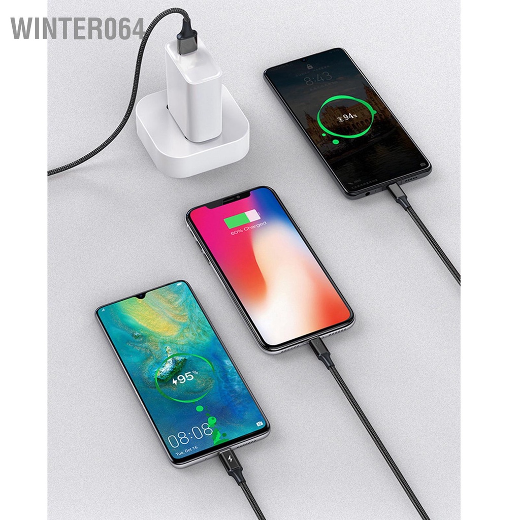 Winter064 Cáp Sạc USB 3 Trong 1 1.2 Mét Chống Mài Mòn Xe Đa Năng Cho Điện Thoại Di Động
