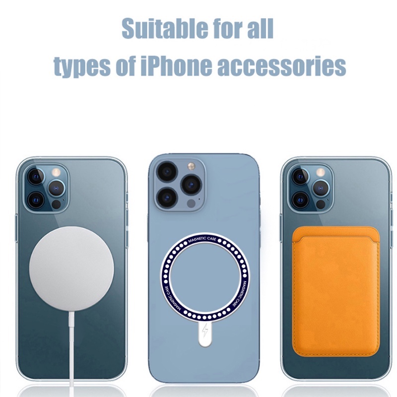 Đế Sạc Điện Thoại Không Dây Có Nam Châm Siêu Mỏng Màu Trơn Cho Xe Hơi