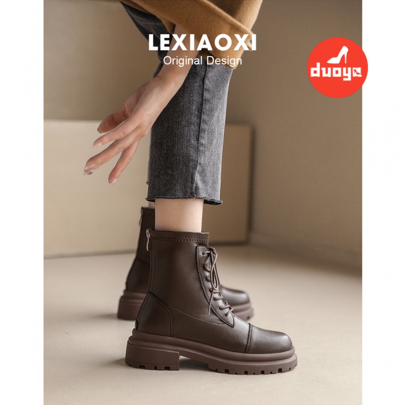 Đôi Giày Bốt Martin Bằng Da Dày Dặn Phong Cách Anh Quốc Thời Trang Thu Đông 2022 Cho Nữ