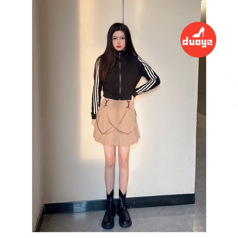 Duoya Giày Bốt Martin Đế Dày Ngắn Màu Hồng Thuốc Lá Phong Cách Anh Quốc 2022 Mới Dễ Phối Đồ Cho Nữ