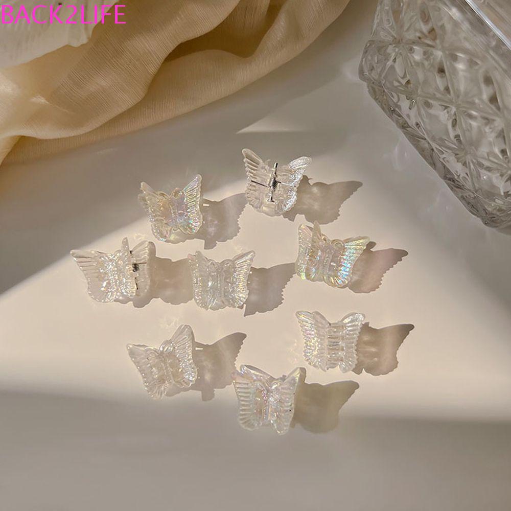 Set 10 Kẹp Tóc Nhựa Trong Suốt Màu Trơn Phong Cách Hàn Quốc Cho Bé Gái BACK2LIFE