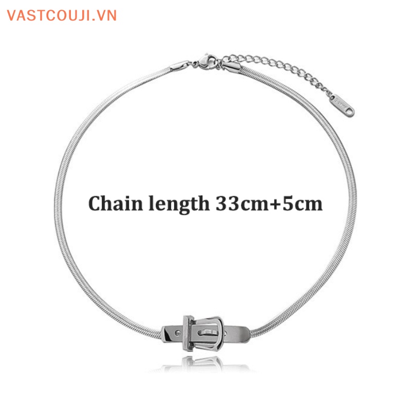 Vòng Cổ Choker Dây Xích Bằng Thép Titan Phong Cách Hiphop Tối Giản Gợi Cảm