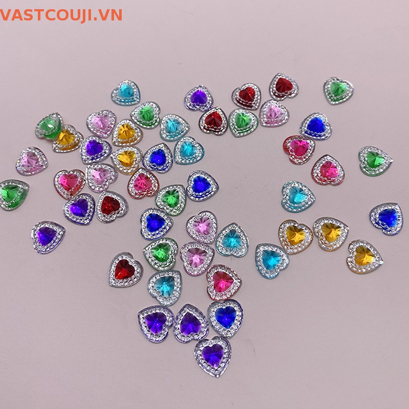 Set 50 Kẹp Tóc Nhựa Hình Trái Tim 12mm Cho Bé Gái