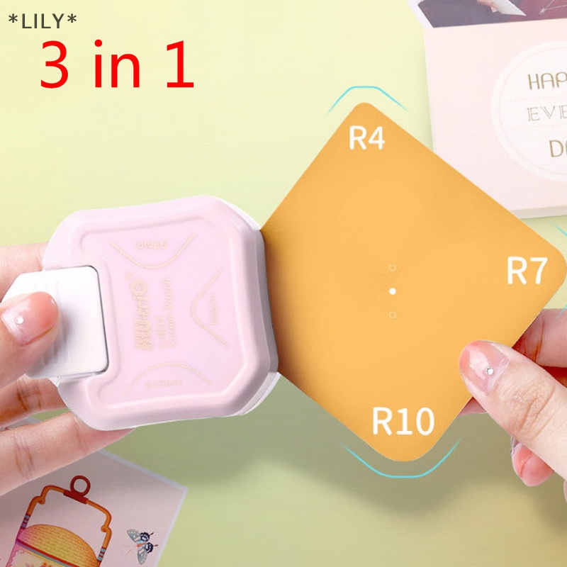 LILY Mini góc rounder đấm 3 cách góc cắt DIY tròn edgers xén uuu