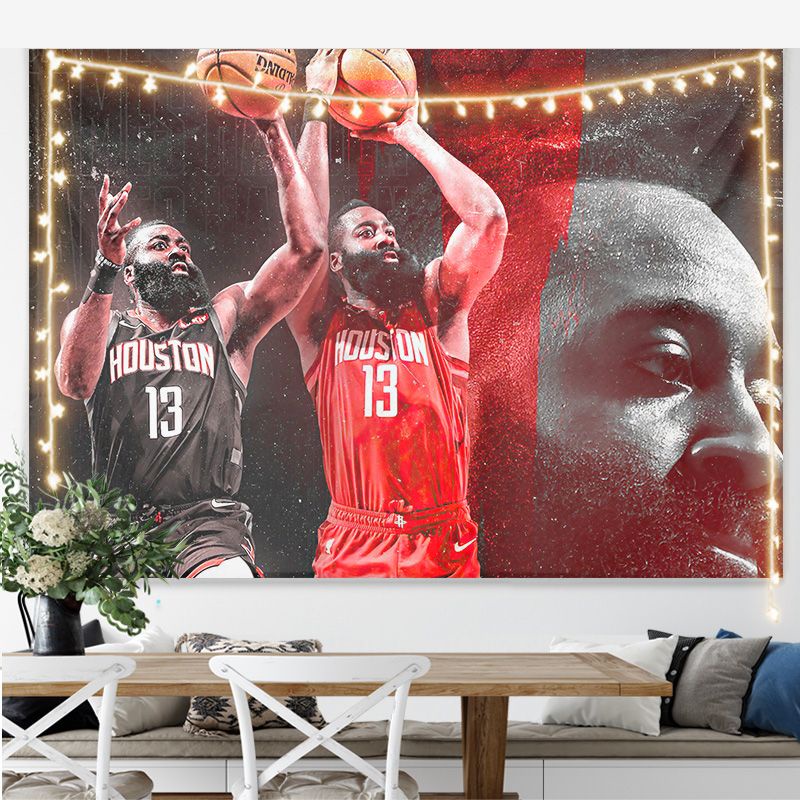 Thảm Treo Tường In Hình Ngôi Sao Bóng Rổ James Harden Độc Đáo
