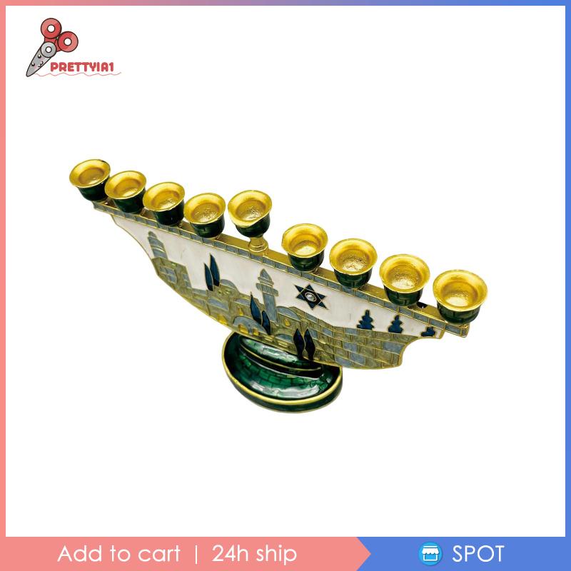 [Prettyia1] 9 Nhánh Nến Menorah Trang Trí Candelabras Mantel Hanukkah