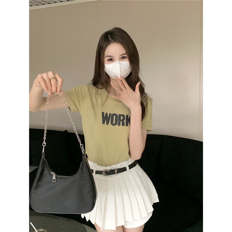 Áo Thun Tay Ngắn Cổ Tròn In Chữ Thời Trang Dành Cho Nữ