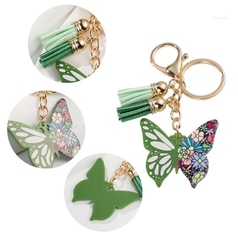 Móc Chìa Khóa Bằng Acrylic Hình Bướm Nhiều Màu Sắc Cho Nữ