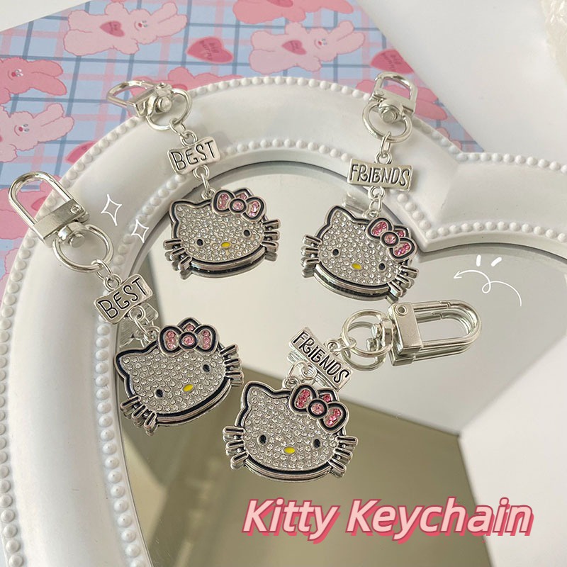 Móc Khóa Hình Mèo Kitty Đính Đá Hoạt Hình Dễ Thương