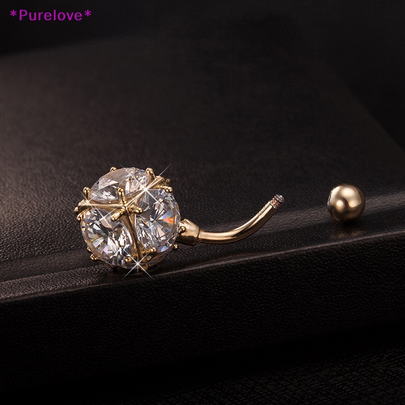 Khuyên Rốn Đính Đá Lấp Lánh Phong Cách Retro Cho Nữ Mới