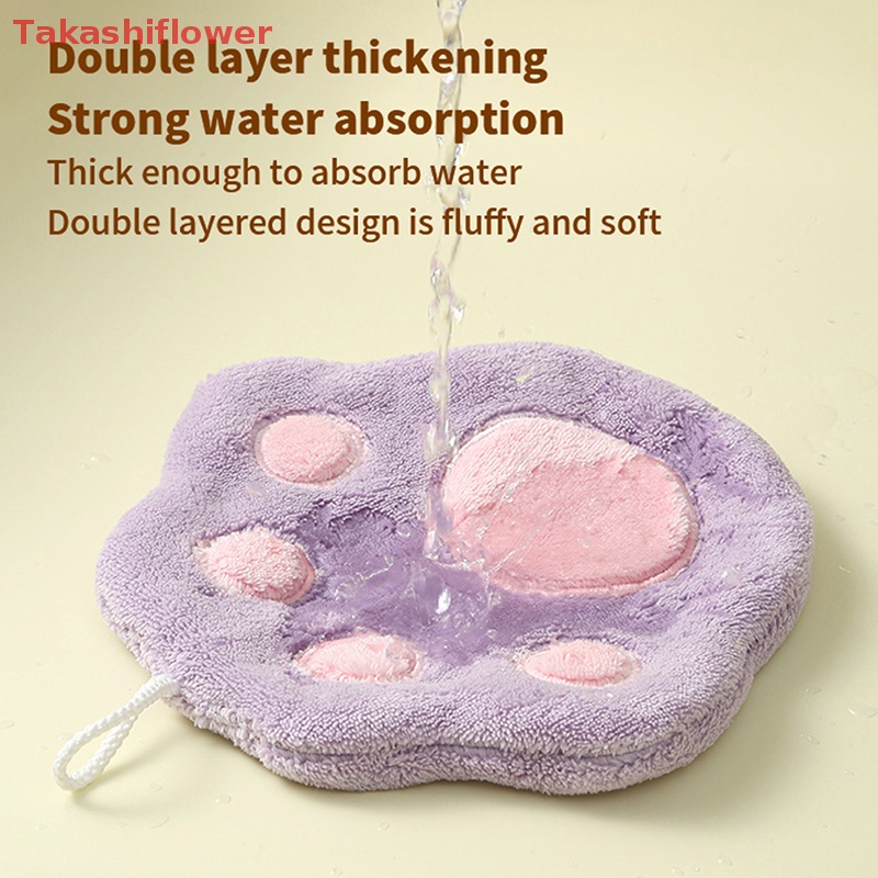 (Takashiflower) Khăn Lau Tay Bằng Vải Nhung San Hô Sợi Nhỏ Mềm Mại Thấm Hút Nhanh Khô Dùng Trong Nhà Bếp / Phòng Tắm