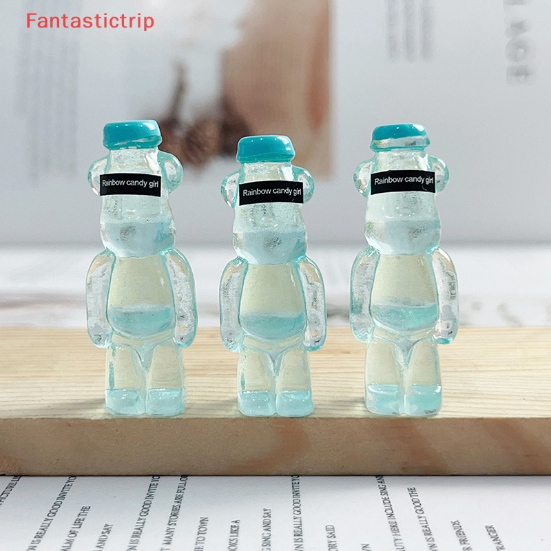 [Fantastictrip] Set 5 Phụ Kiện Trang Sức Điện Thoại Hình Gấu Dạ Quang Bằng Nhựa Resin Thủ Công DIY Mới