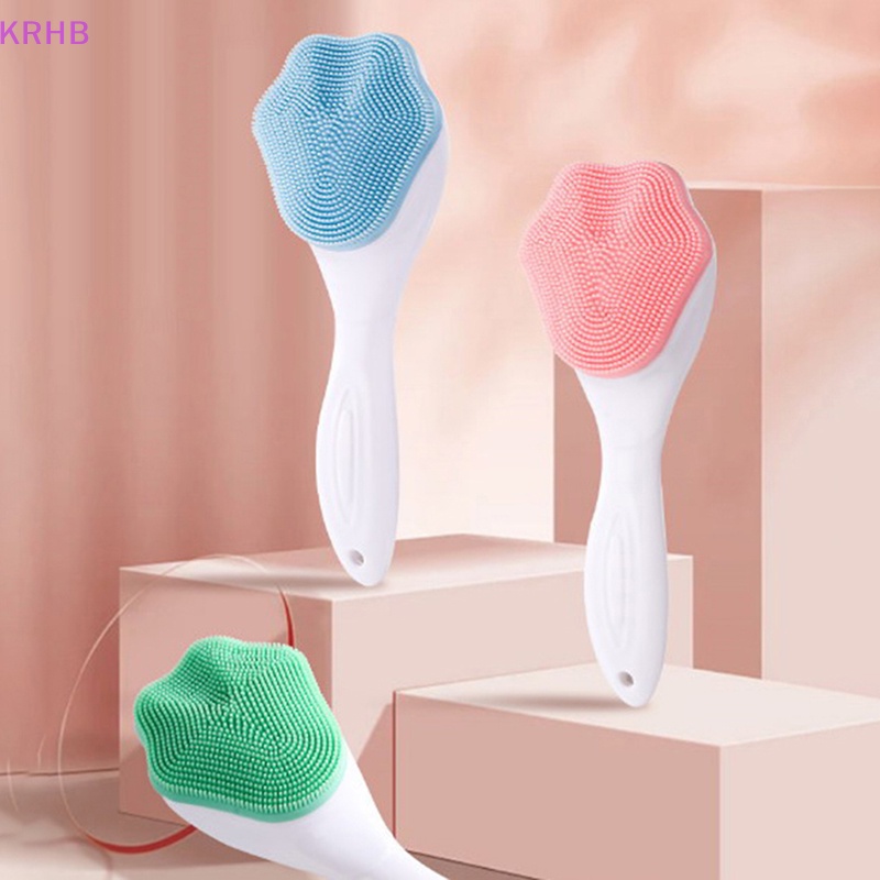 Cọ Rửa Mặt Bằng Silicon Tay Cầm Hình Chân Mèo / Gấu Dễ Thương Mới