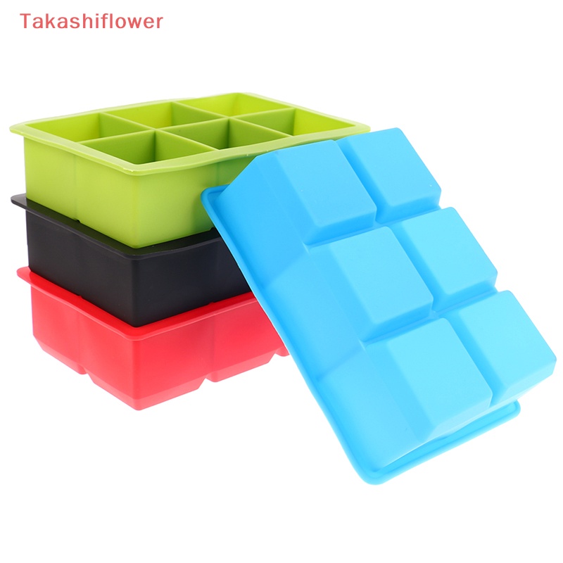 Khuôn Silicone Làm Đá 6 Ngăn Hình Vuông Cỡ Lớn DIY