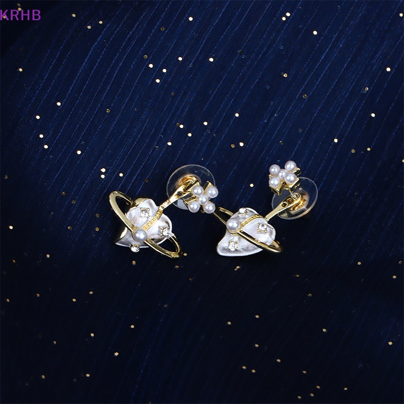 1 Đôi Bông Tai Hình Trái Tim Đính Đá Thời Trang Mới