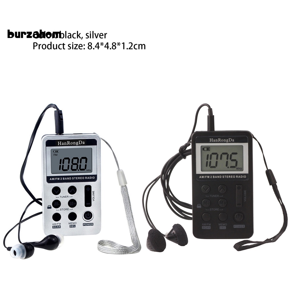 Radio Kỹ Thuật Số Băng Tần Kép Bur HRD-103 Màn Hình LCD 1.5 Inch Mini Di Động Có Thể Sạc Lại Cho Mọi Lứa Tuổi
