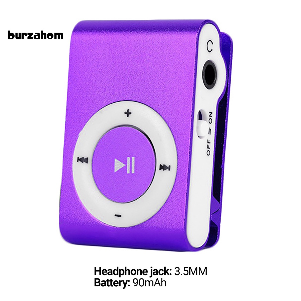 Máy Nghe Nhạc MP3 Mini Kẹp Kim Loại Hỗ Trợ Thẻ Nhớ TF