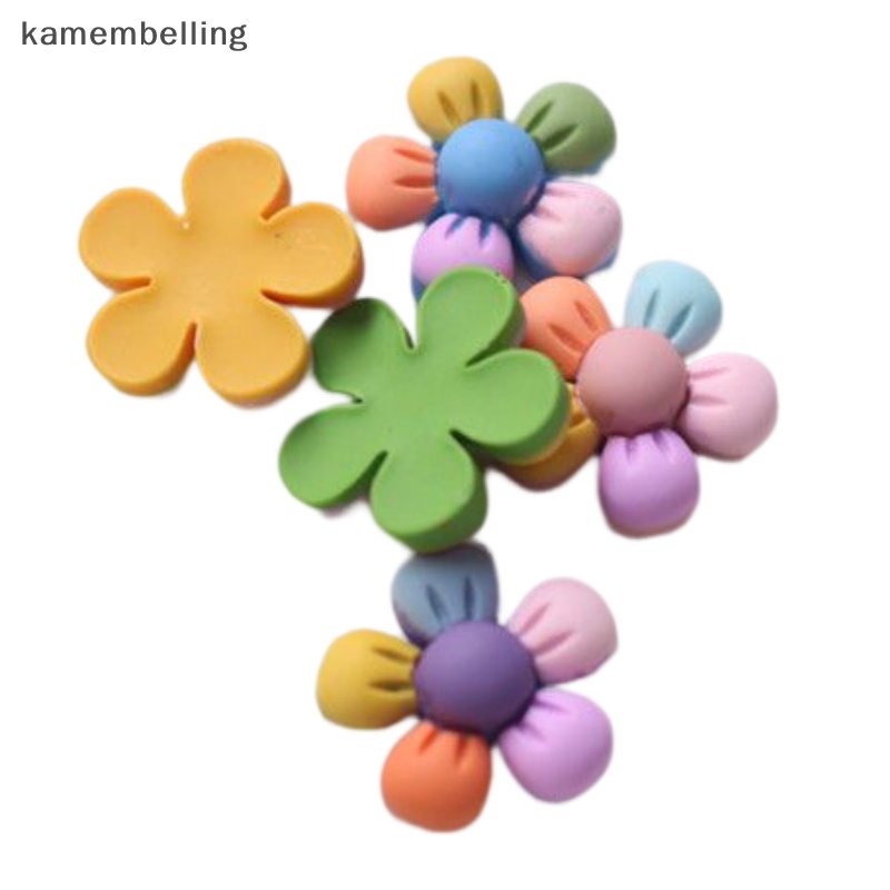 Set 10 Kẹp Tóc Hình Hoa Năm Cánh Nhiều Màu Sắc Bằng Nhựa Resin