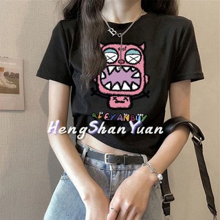 Áo Thun Ngắn Tay In Hình Quái Vật Phong Cách Hàn Quốc Cho Nam