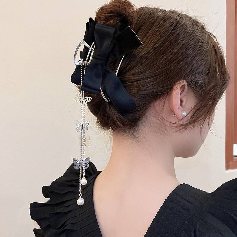 Kẹp Tóc Nơ Đính Ngọc Trai Thời Trang