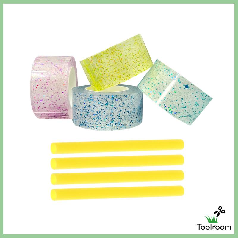 Bộ 4 Cuộn Băng Dính Nano Lấp Lánh Trong Suốt Dùng Trang Trí Thủ Công DIY