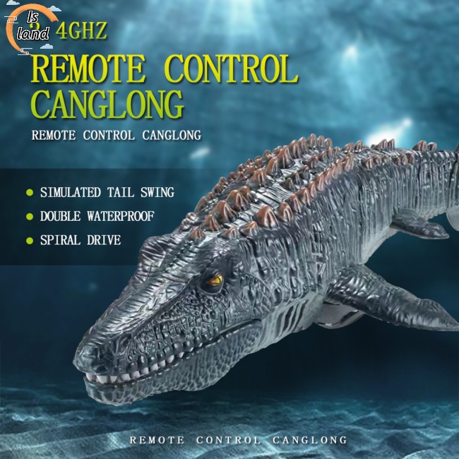 Đồ Chơi Thuyền Khủng Long Điều Khiển Từ Xa Có Đèn Vui Nhộn Cho Bé