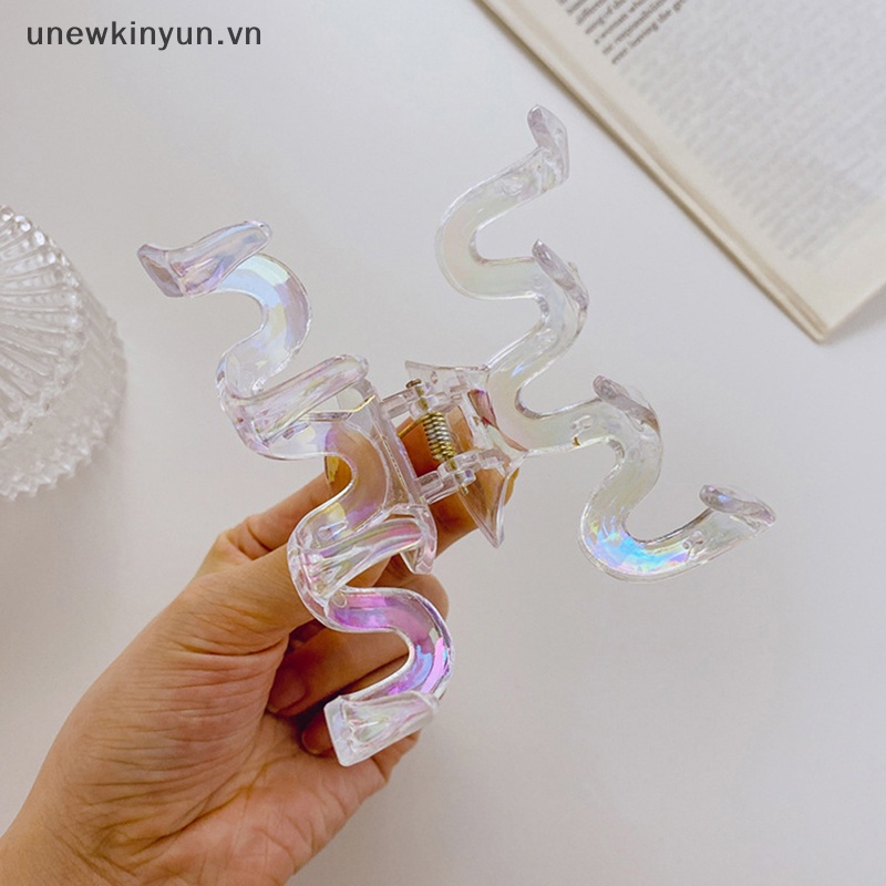 Kẹp Tóc Càng Cua Màu Laser Gradient Ngọt Ngào Thời Trang Mùa Hè Cho Nữ