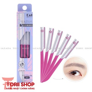 Set 5 dao cạo lông mày Kai Razor Beauty M cao cấp Torii Shop