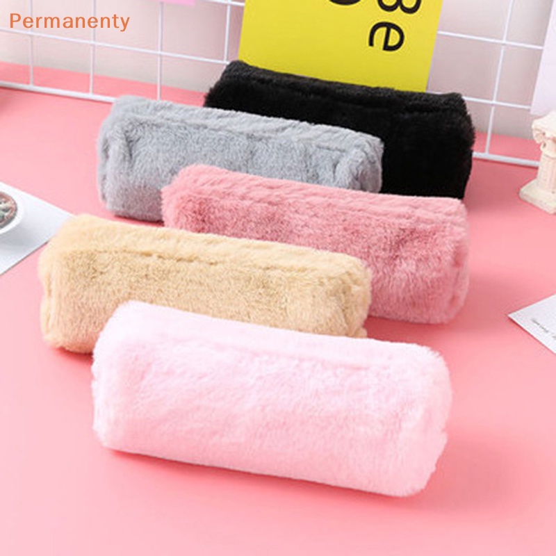 Túi Đựng Bút / Đồ Trang Điểm Bằng Vải Bông Dễ Thương Có Khóa Kéo