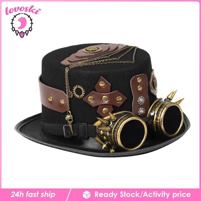 Mũ Fedora Phong Cách Steampunk Gothic Hóa Trang