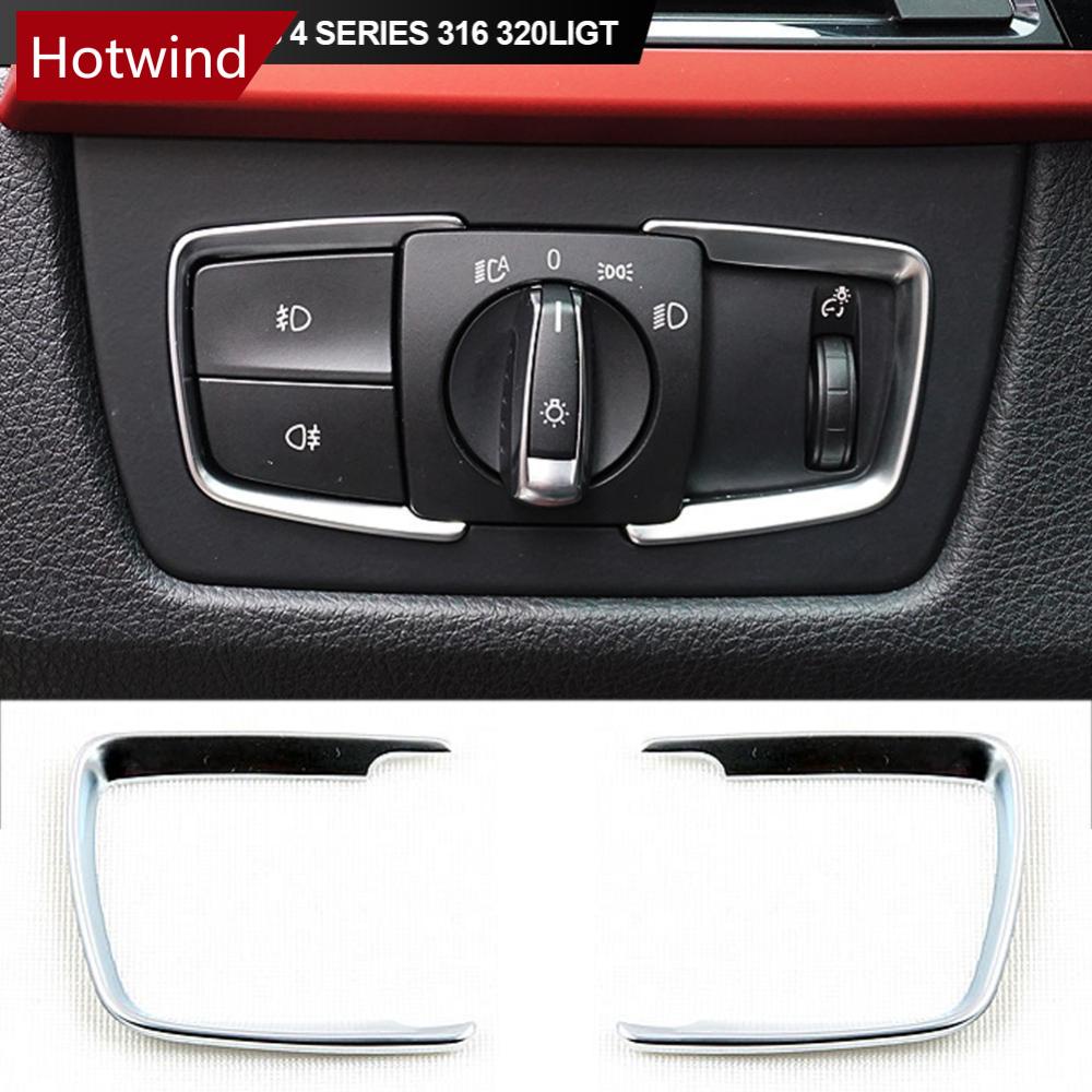 Set 2 Miếng Dán Trang Trí Công Tắc Đèn Pha Xe Hơi BMW NEW 3 4 Series 316 320liGT E6S6