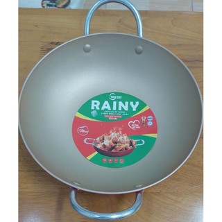 Chảo xào ép miệng chống dính 2 quai rainy 24