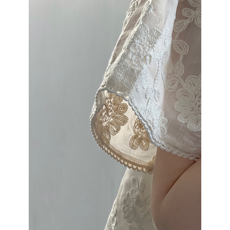 Áo Kiểu Phối Ren Dây Rút Phong Cách Pháp Thời Trang Mùa Hè 2023 80792