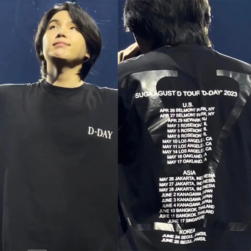 Áo Thun Cotton Tay Ngắn Dáng Rộng in Chữ SUGA Agust D TOUR D DAY in Los Angeles VALENTINO Thời Trang Đường Phố Hàn Quốc Cho Nam Và Nữ