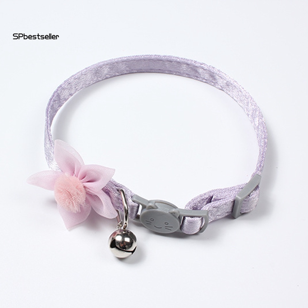 Vòng Cổ Gắn Chuông Phản Quang Co Giãn Thoáng Khí An Toàn Cho Thú Cưng