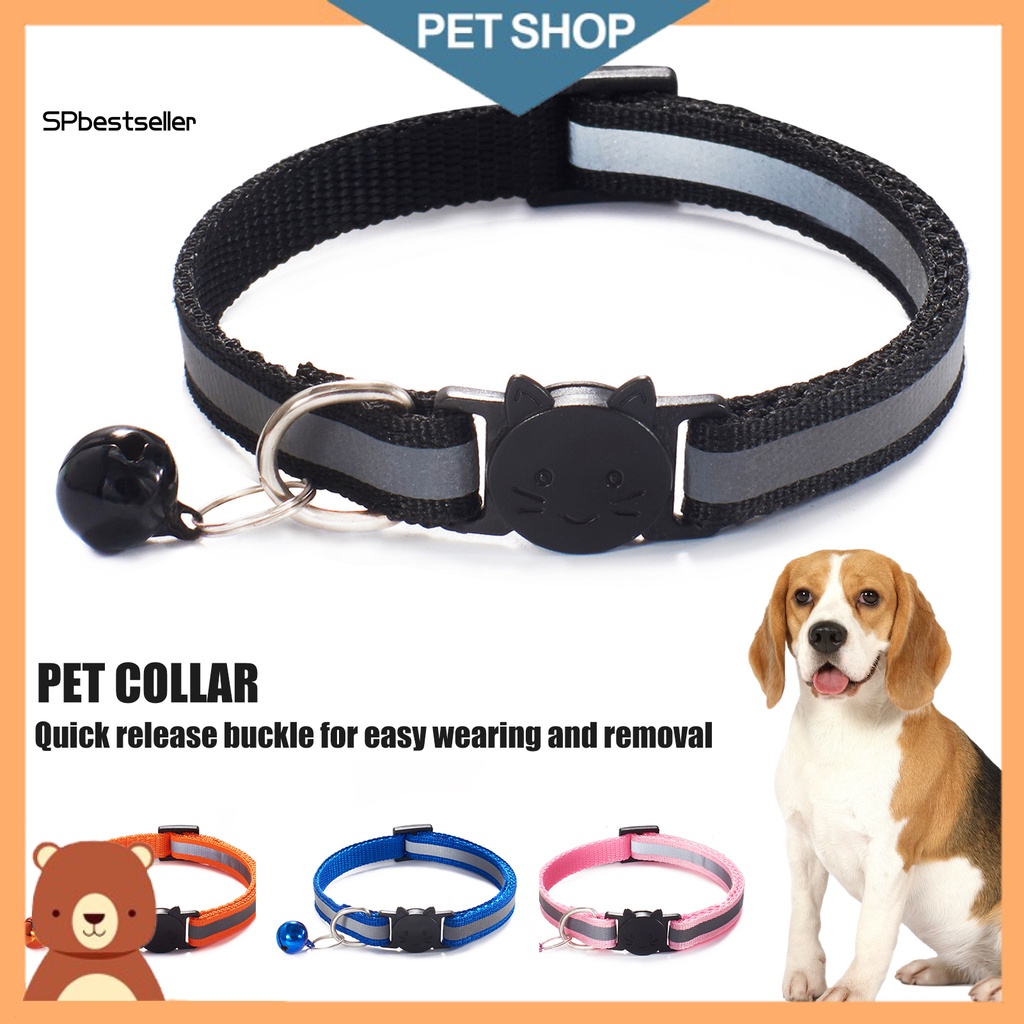 Bộ 4 Vòng Đeo Cổ Gắn Chuông Phản Quang Chống Sặc Cho Thú Cưng