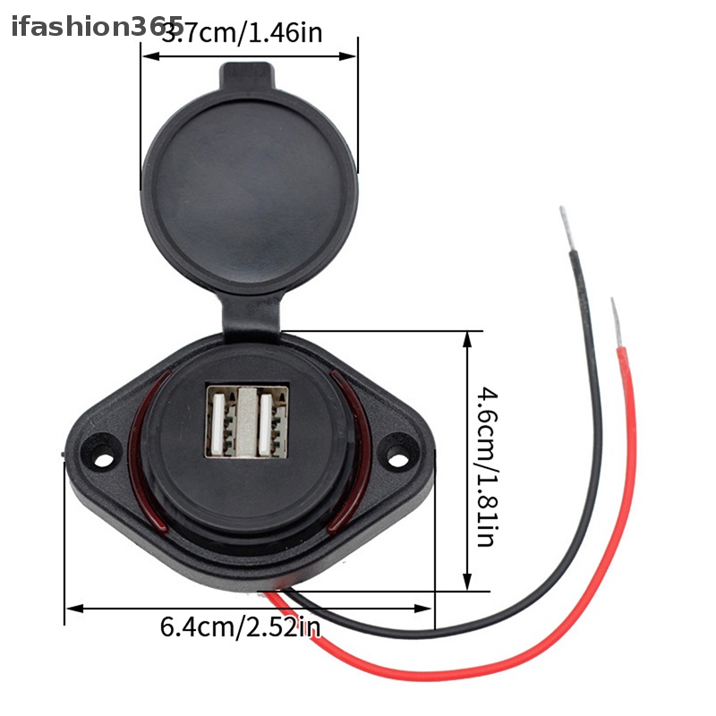 Ổ Cắm Sạc Hai Cổng USB 3.1A Chống Thấm Nước Dùng Trong Xe Hơi