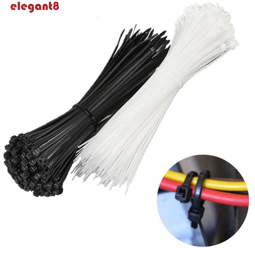 Vòng Khóa Dây Cáp Tự Khóa Bằng Nhựa Nylon Màu Trắng / Đen Thanh Lịch