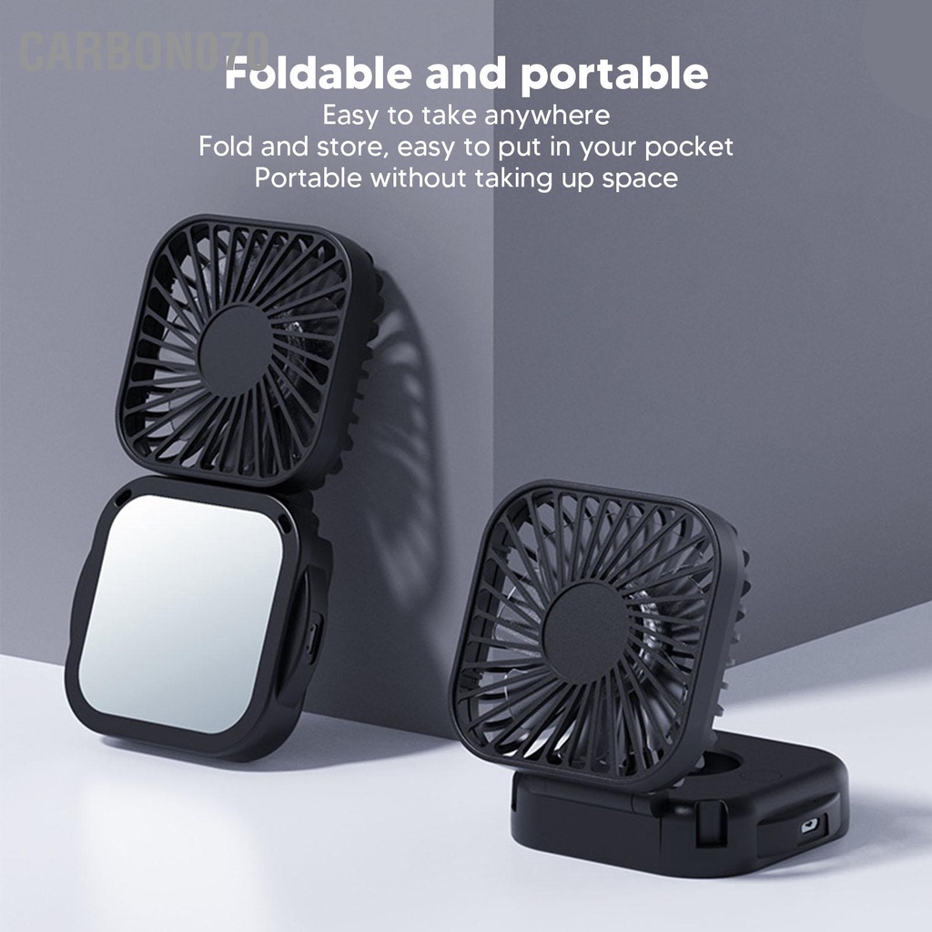 Carbon070 Quạt Di Động Nhẹ Bền Điều Chỉnh 3 Tốc Độ Sạc USB Cho Phòng Ngủ Gia Đình Văn
