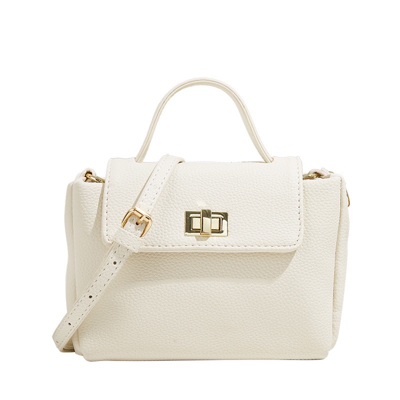 Túi Đeo Chéo Hình Vuông Nhỏ Màu Trơn Cài Khóa Chất Lượng Cao Phong Cách Cổ Điển Thời Trang Cho Nữ