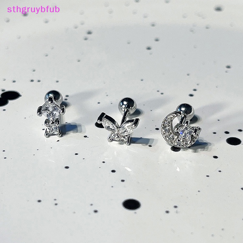 1 Khuyên Tai Hình Trái Tim Đôi Cánh Bằng Thép Không Gỉ Dễ Thương Cho Nữ