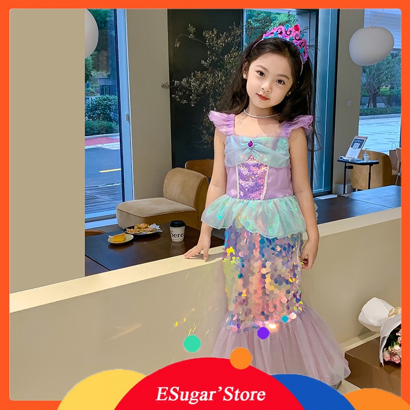 Đầm Hóa Trang Nàng Tiên Cá Ariel Cho Bé Gái
