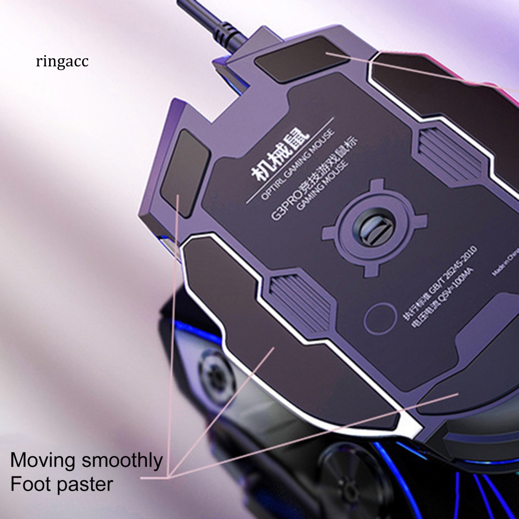 Chuột Dây RGA Chống Trượt Có Đèn Nền 7 Màu Tùy Chỉnh 7 Nút Bấm RGA Dùng Để Chơi Game