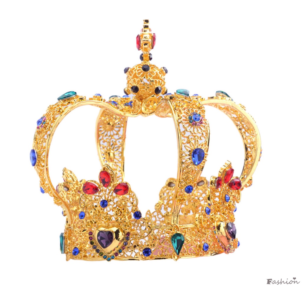 Vương Miện Đính Đá Nhiều Màu Sắc Phong Cách Vintage