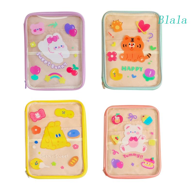 Túi Đựng Máy Tính Bảng Bằng PVC Trong Suốt Hình Gấu Hoạt Hình Dễ Thương