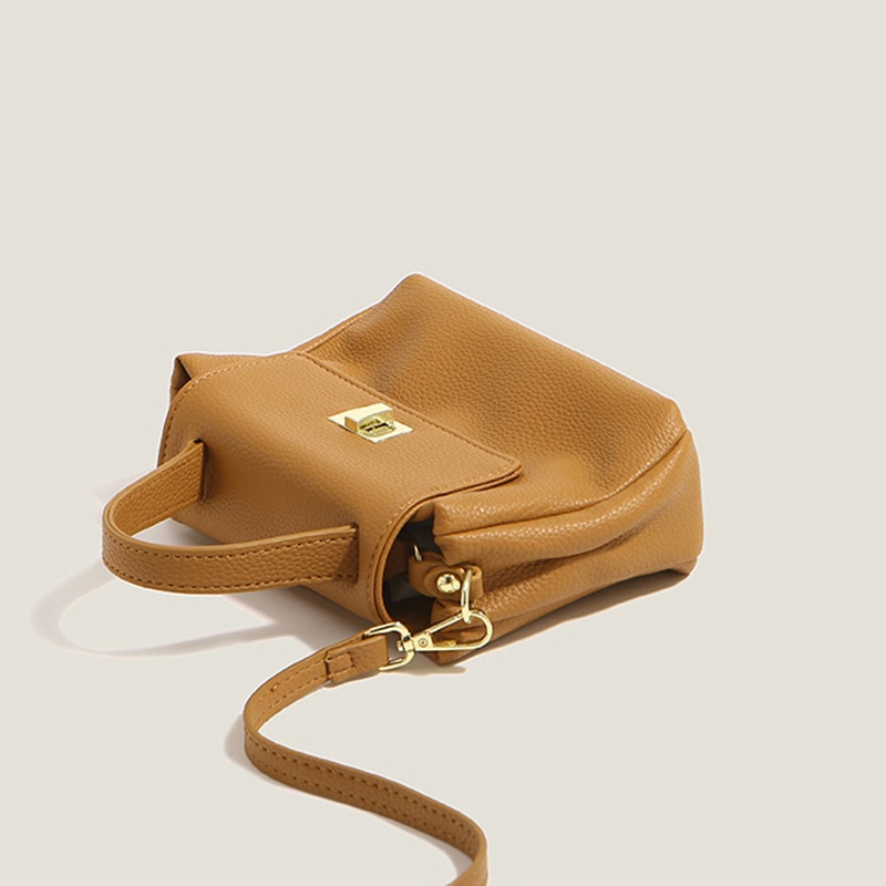 Túi Đeo Chéo Da Mềm Dáng Vuông Nhỏ Màu Trơn Họa Tiết Vỏ Quả Vải Thời Trang Cao Cấp Cho Nữ